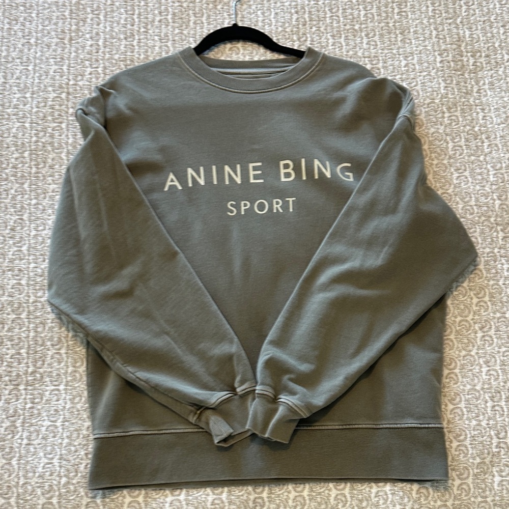 Anine Bing Sport Crewneck in Olive